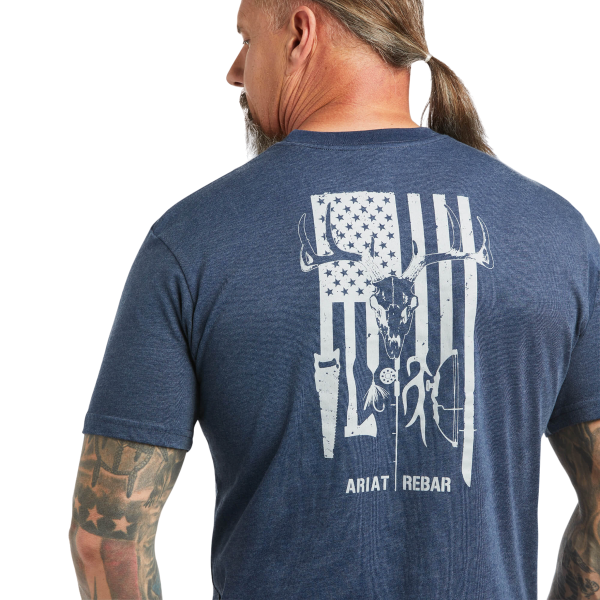 Ariat Men's Rebar Cotton Strong American Blue T-Shirt