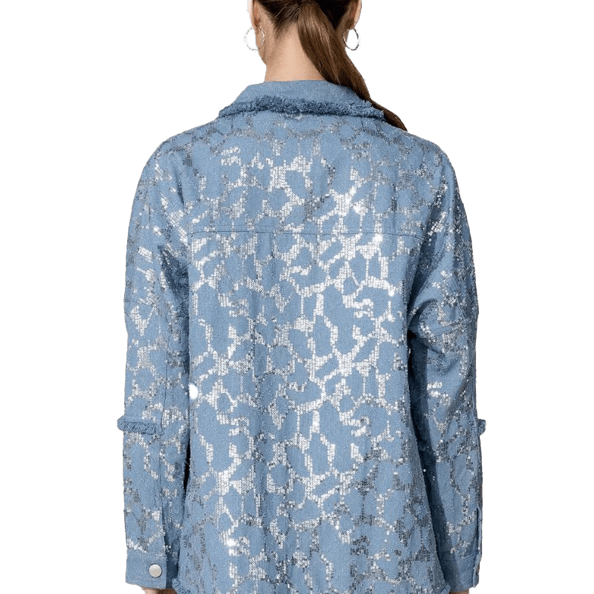 Miss Me Sequin Button Down Jacket