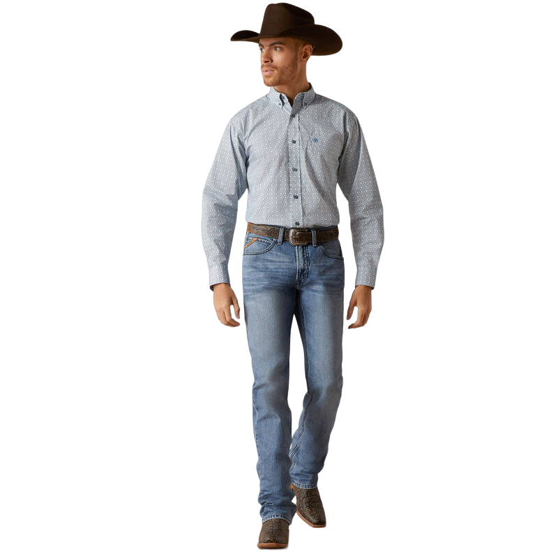 Ariat Men's Gery Classic Fit Blue Shirt