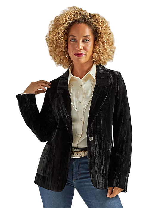 Wrangler Women's Retro Velvet Black Jackets