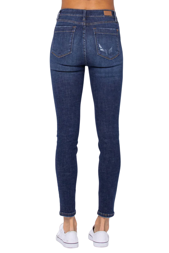 Judy Women's Cargo Patch High Rise Skinny Blue Jeans