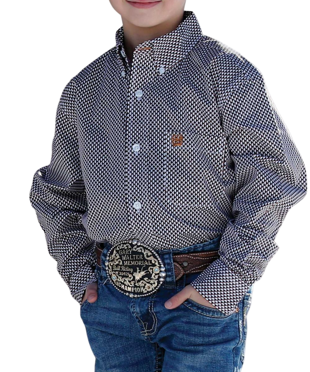 Cinch Youth Boy's Western Button Down Multicolor Shirt