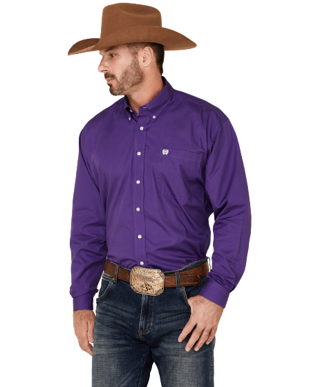 Cinch Men's Purple Classic Fit Shirt