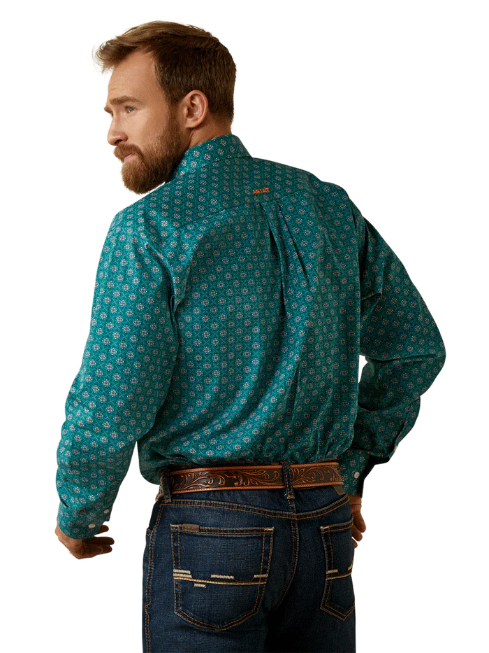 Ariat Men’s Casual Classic Fit Button Turquoise Shirt