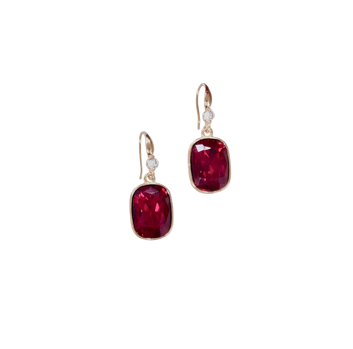 Southern Grace Women's Striving For Shine Red Dropped Earrings