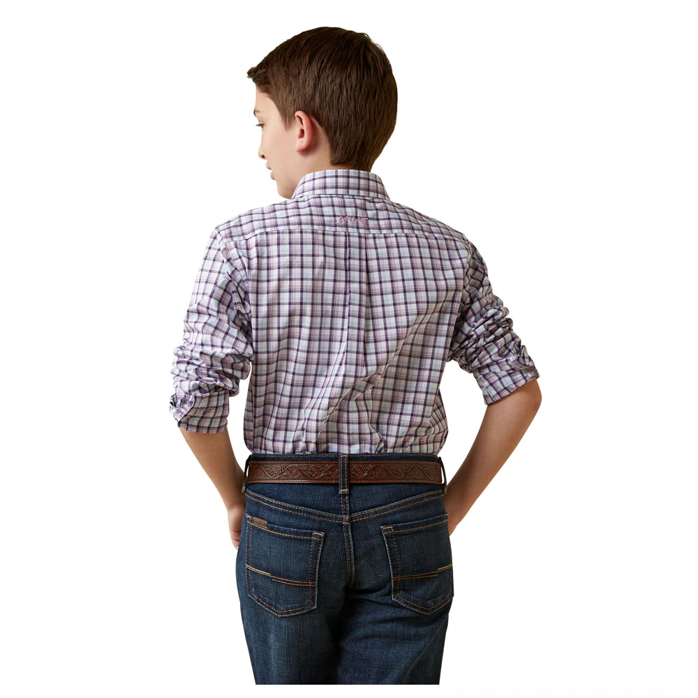 Ariat Boys Pro Series Meir Purple Shirt