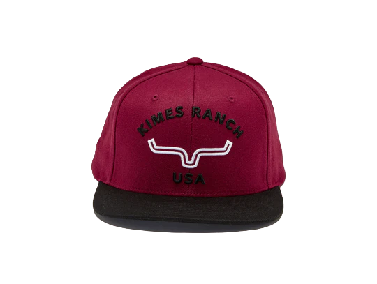 Kimes Ranch Men's Dark Red Arched Trucker Cap