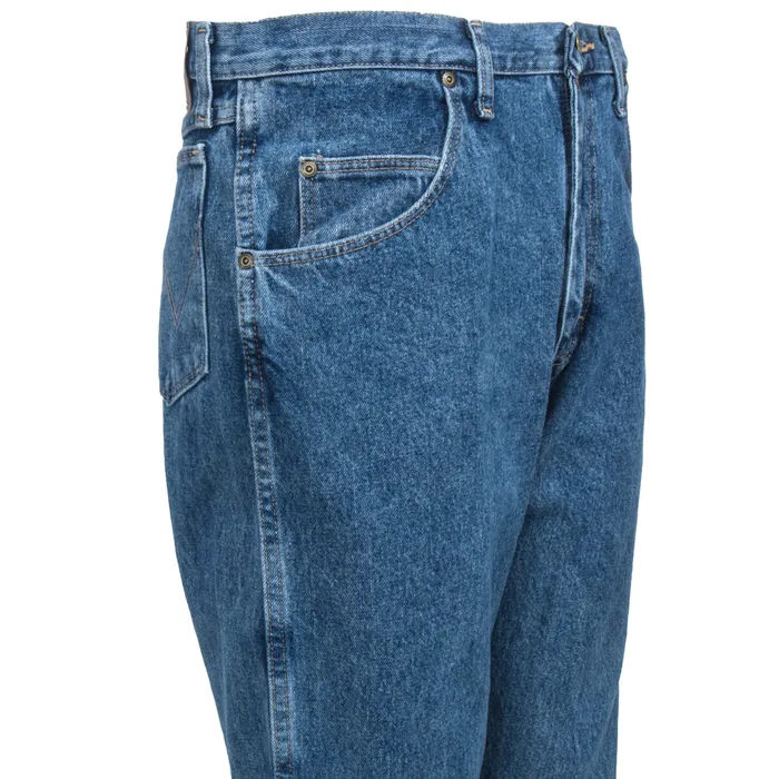 Wrangler Men's Grey Indigo Rugged Wear Relaxed Fit Work Jeans