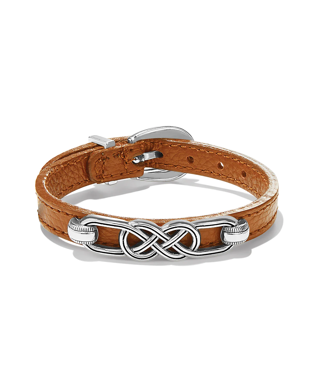 Brighton Women's Interlok Braid Bourbon Leather Bracelet