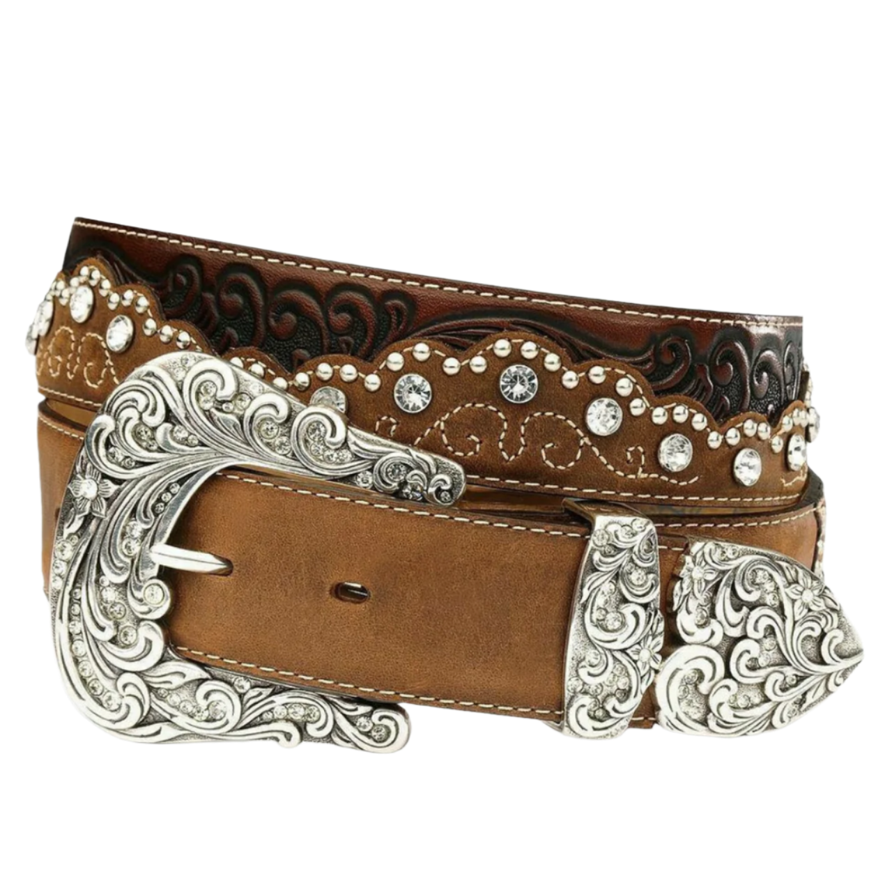 Tony Lama Women s Leather Western Brown Belt Stylish High Quality Belts at The Boot Jack