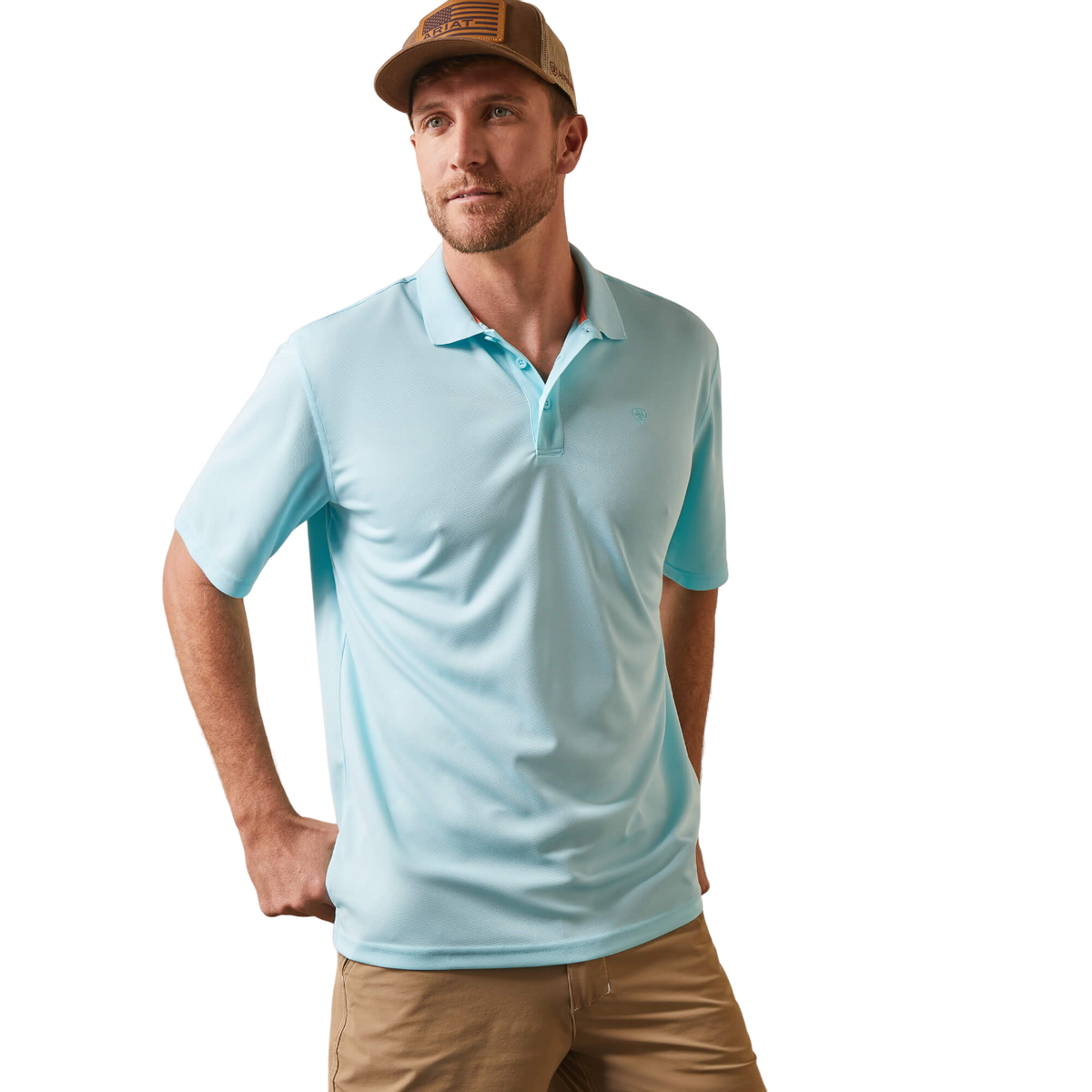 Ariat Men's TEK Turquoise Polo Shirt