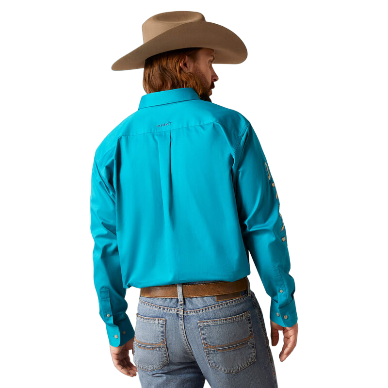 Ariat Men's Team Logo Twill Classic Blue Shirt