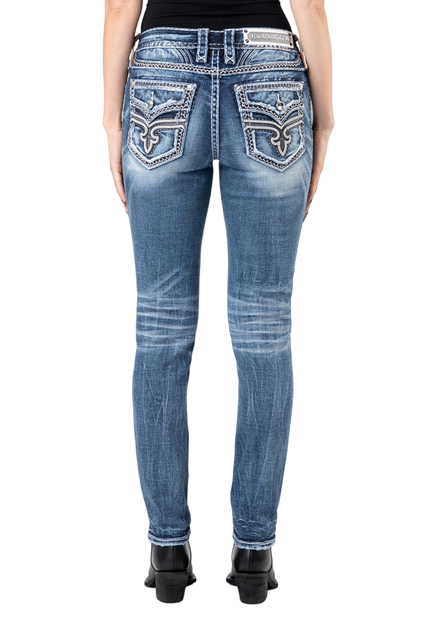 Store Rock Revival Aliana Mid-Rise Ankle Skinny Distressed Jeans