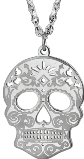 De La Cruz Signature Sugar Skull Pendant Necklace