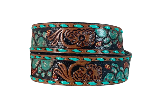 Gem Dandy Women's Turquoise Tooled Belt