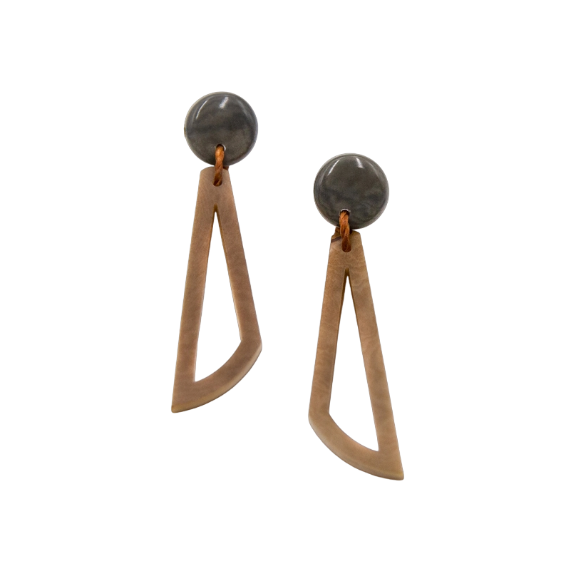 Tagua Women's Paula Charcoal Gray Cafe Earrings