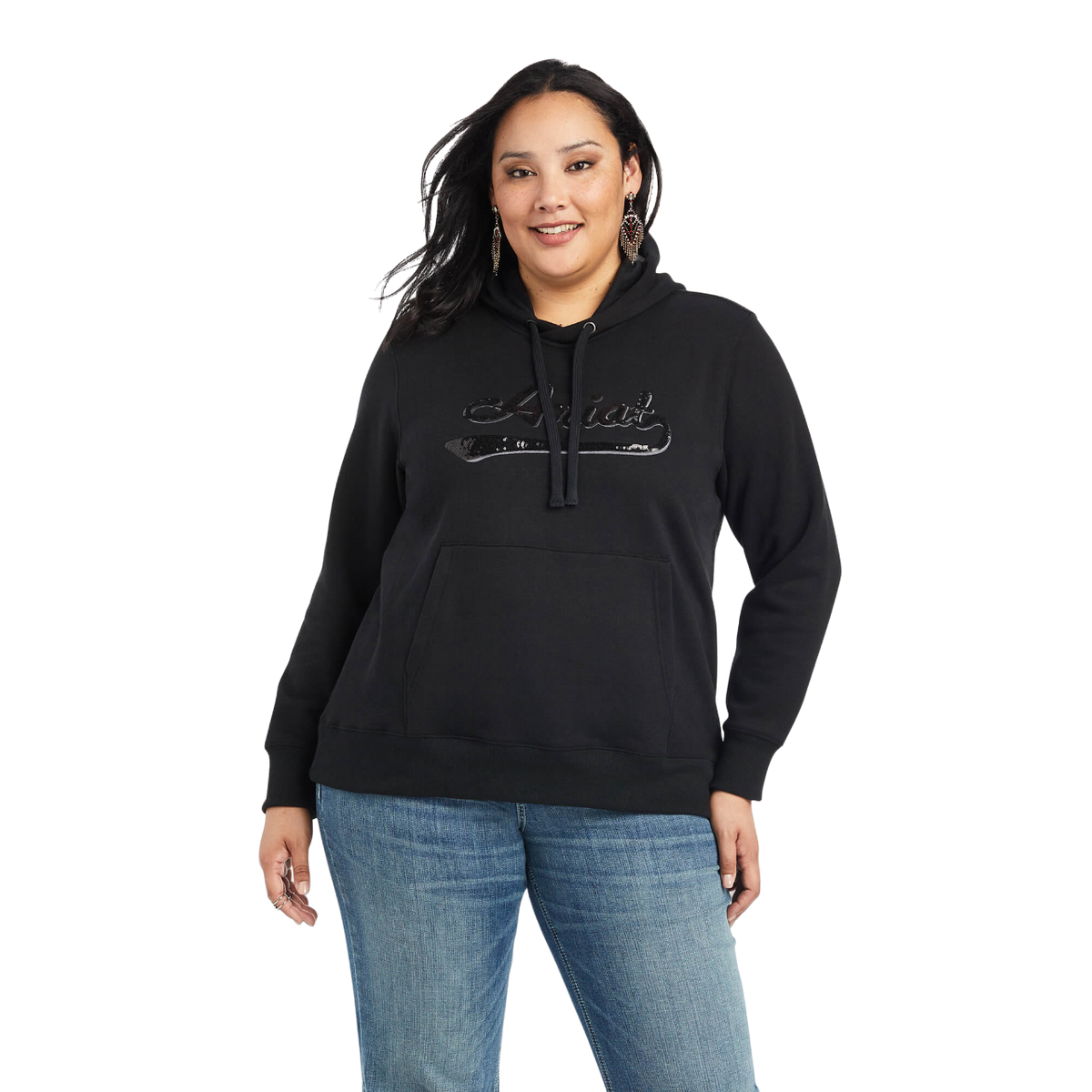 Ariat Women's Black Real Sequin Logo Hoodie