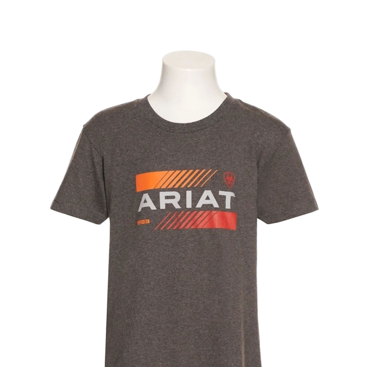 Ariat Youth Unisex Octane Stack Short Sleeve Grey Tee Shirt