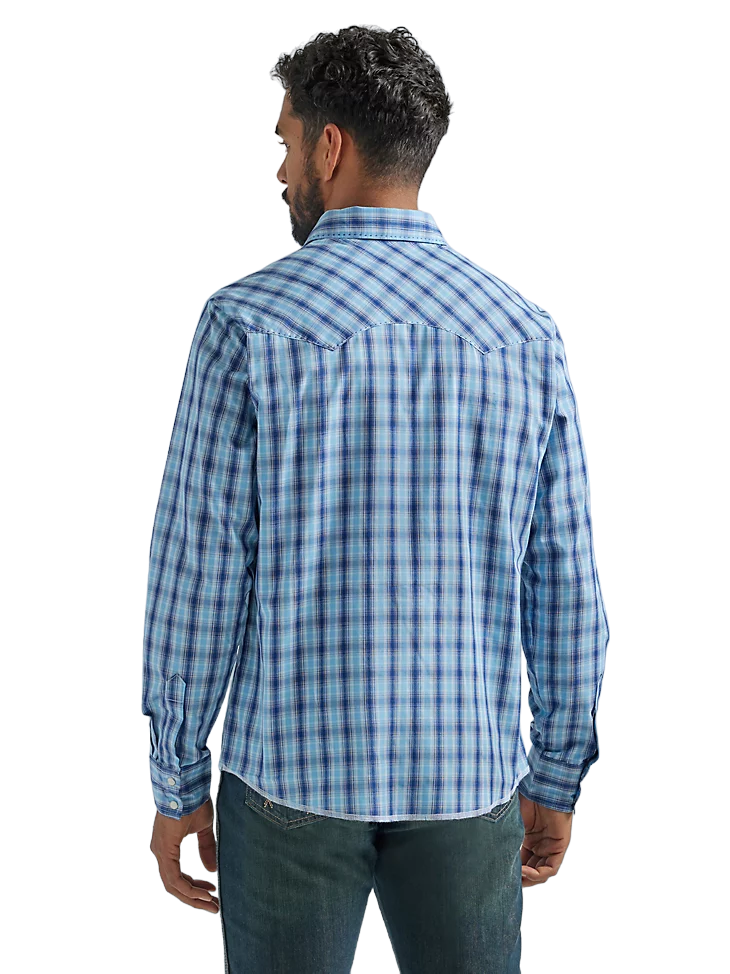 Wrangler Men's Long Sleeve Western Snap Plaid Shirt - Big