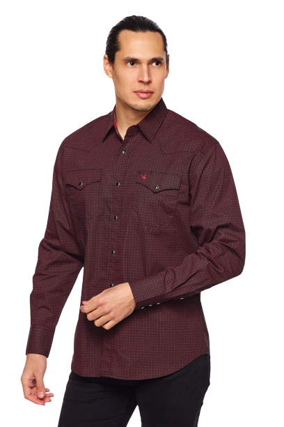 Avalon Men's Western Snap Print Woven Shirt