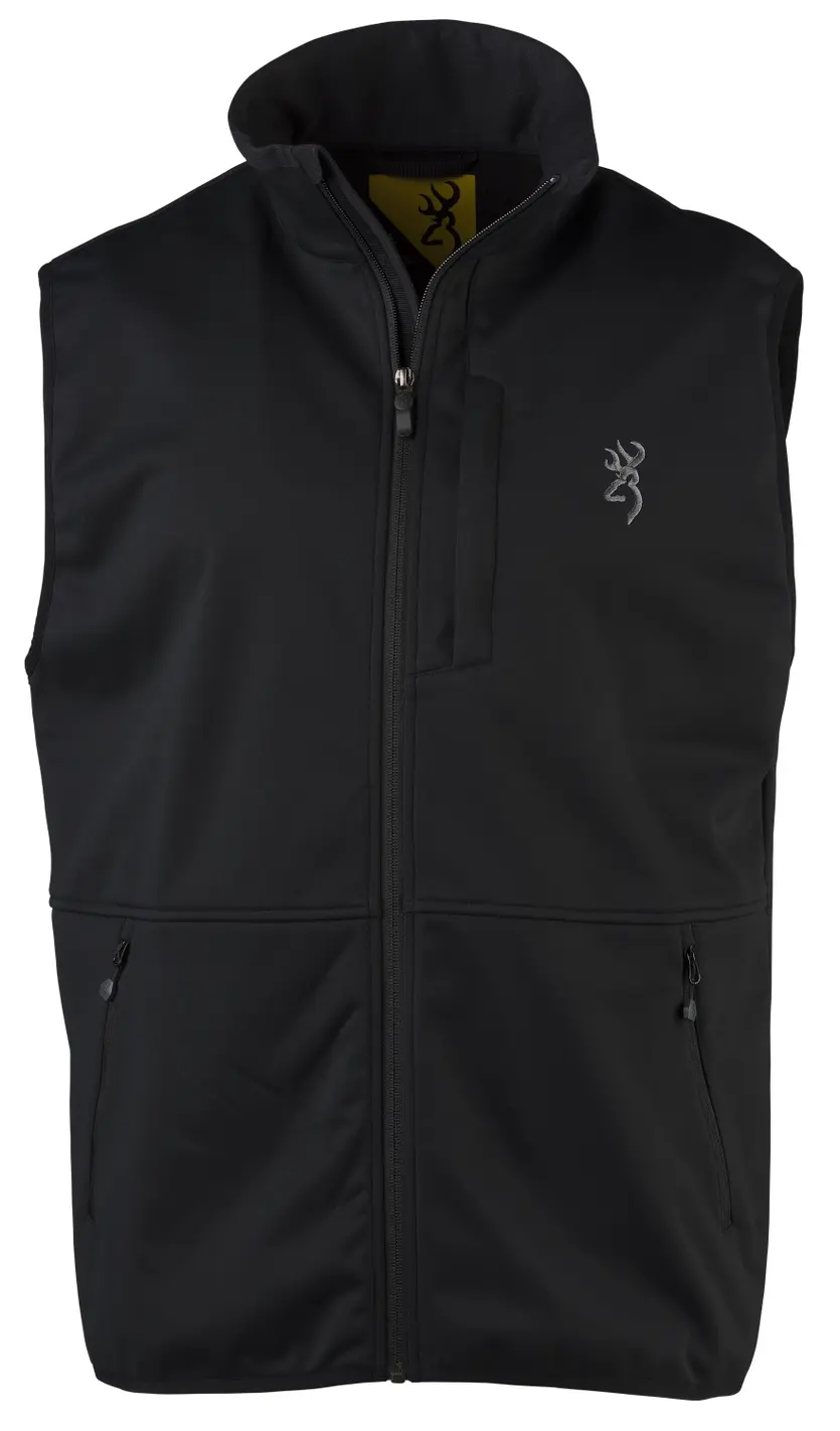 Browning Men's Black Soft Shell Vest Windproof & WaterResistant