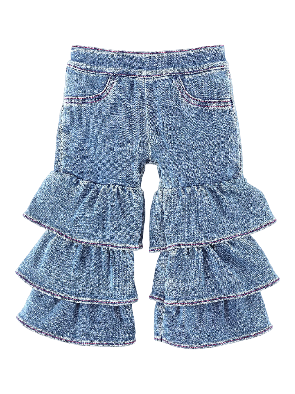 Wrangler Infant Girl's Tiered Flare Makenna Blue Jeans