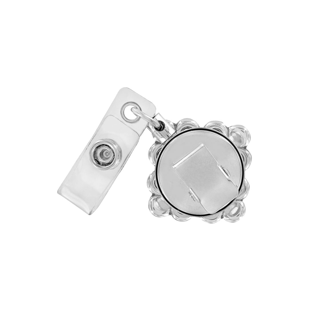 Brighton Women's Alcazar Clip On Badge Clip Grey Earrings