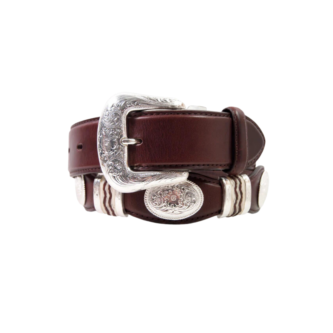 Tony Lama Men's Concho Burgundy Belt