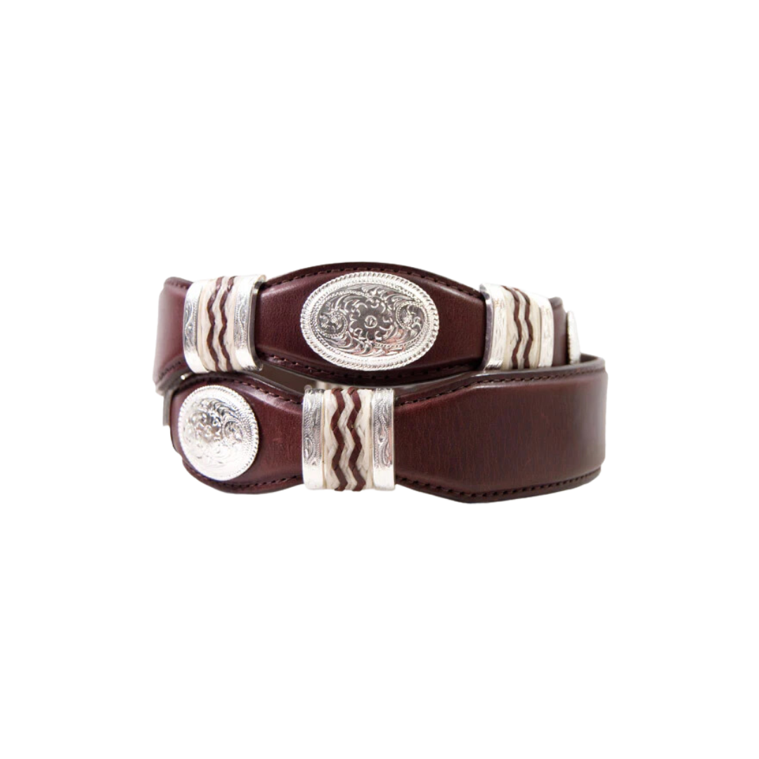 Tony Lama Men's Concho Burgundy Belt