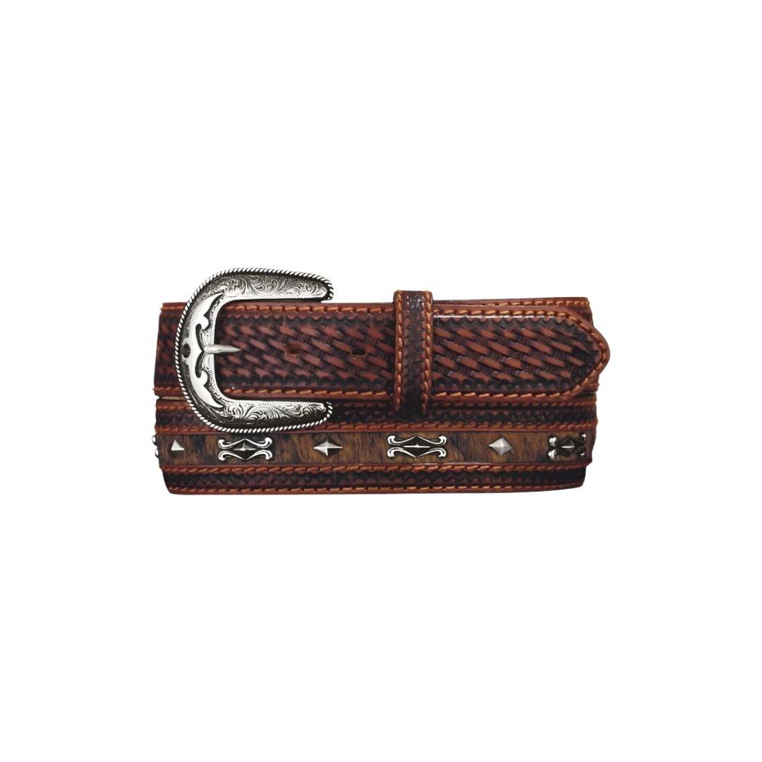 Tony Lama Men's Diamond River Leather Brown Belt