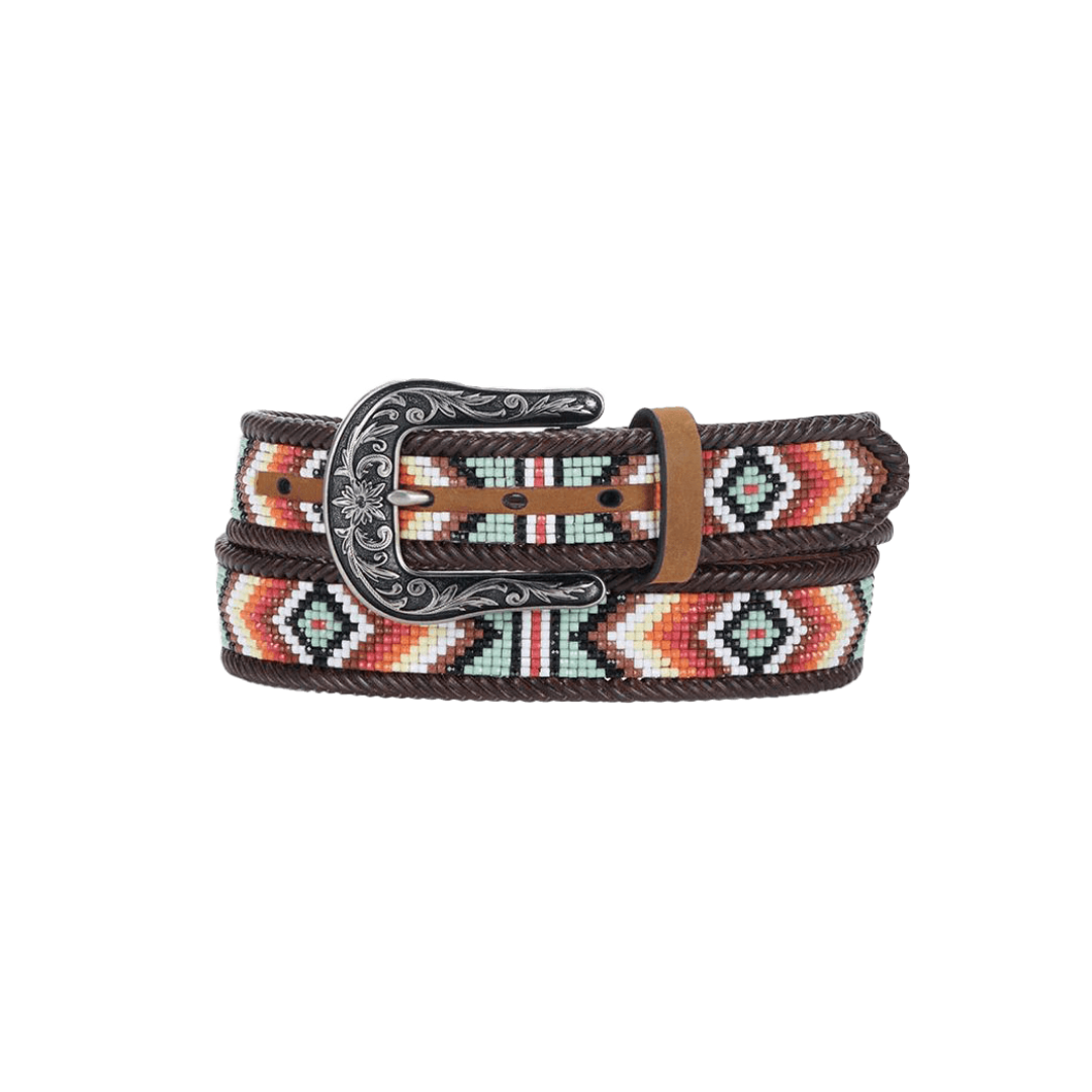 Nocona Women's Aztec Diamond Beaded Multicolor Belt