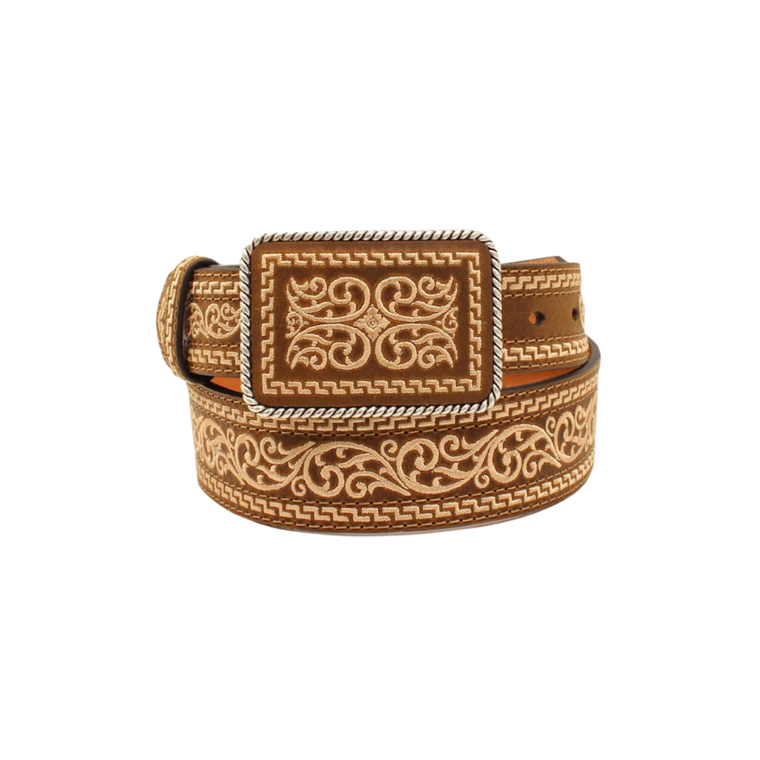 Nocona Men's Wester Design Brown Belt