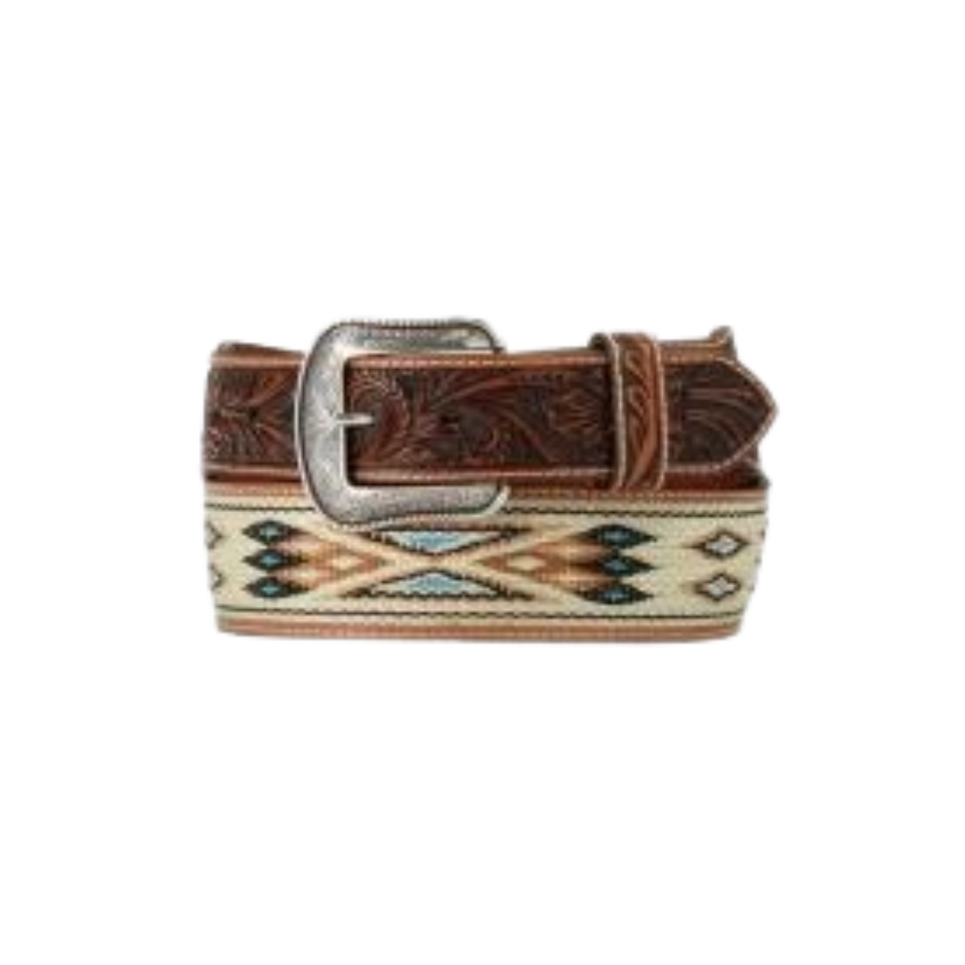 3D Men's Woven Inlay Brown Belt