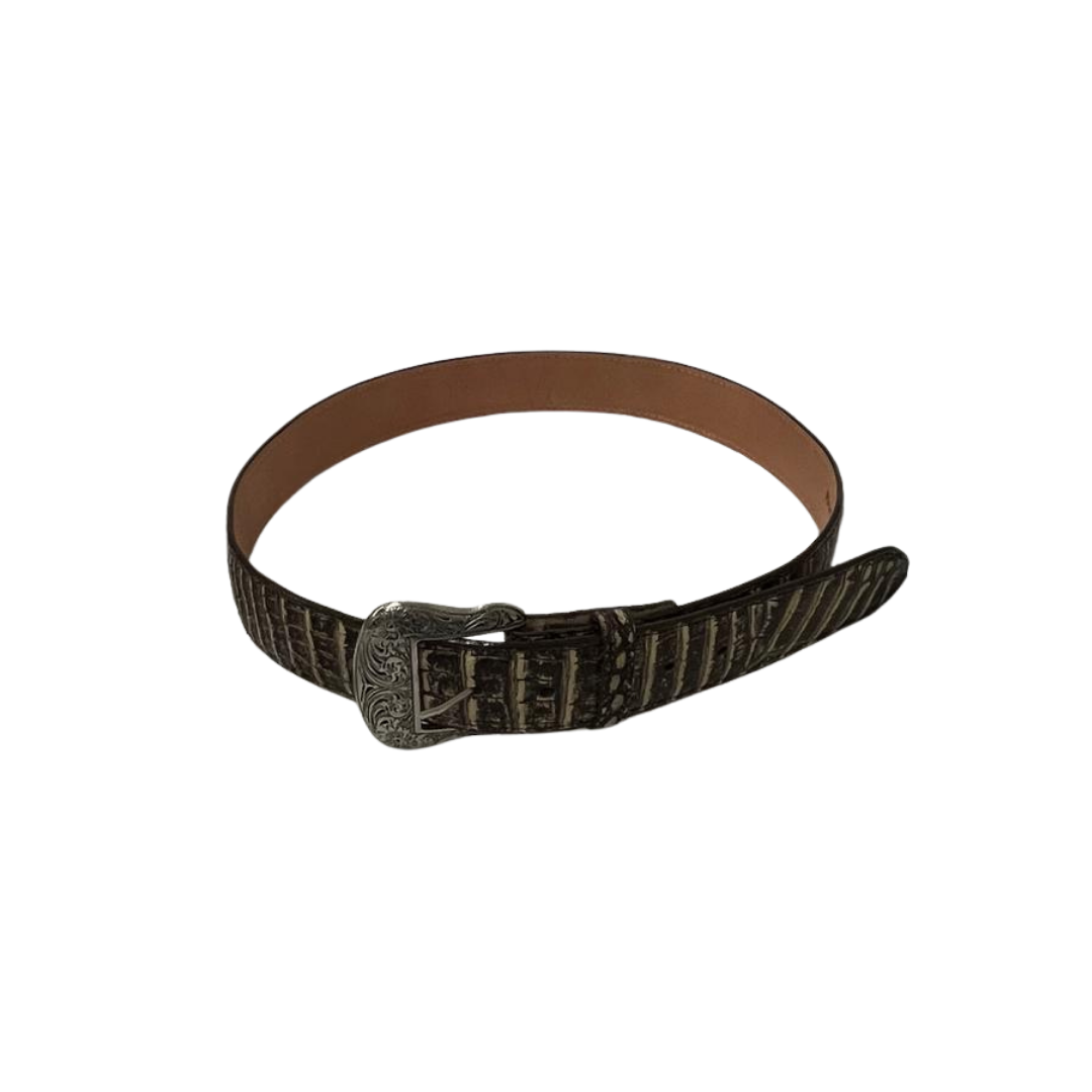 Boot Jack Men's Natural Gator Print Brown Belt