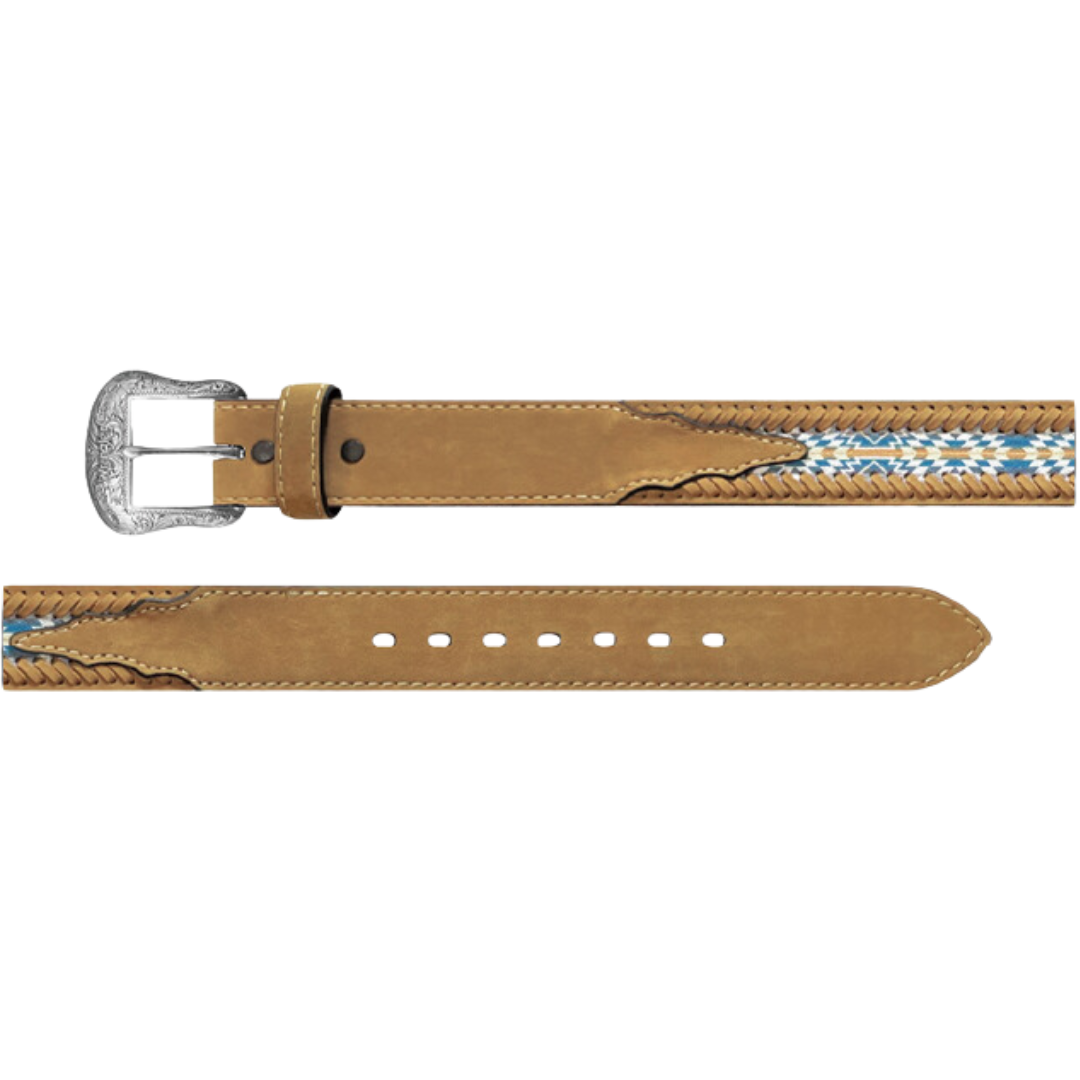 Gem Dandy Men's Wrangler Aztek Print Tan Belt