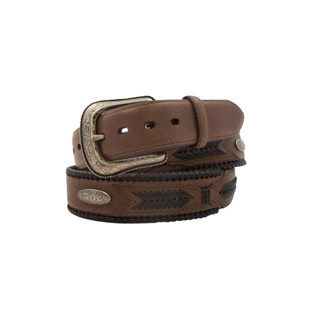Luxury Gem Dandy Men's Brown Leather Belt - Western Style