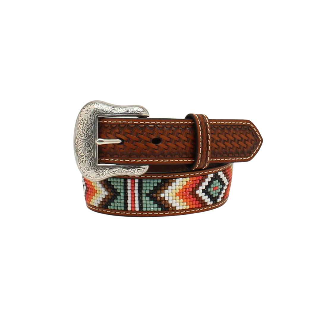 Nocona Youth Boy's Beaded Canasta Brown Belt