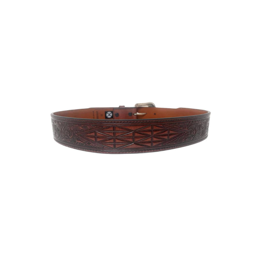 Hooey Men's Tapered Geo Floral Brown Belt