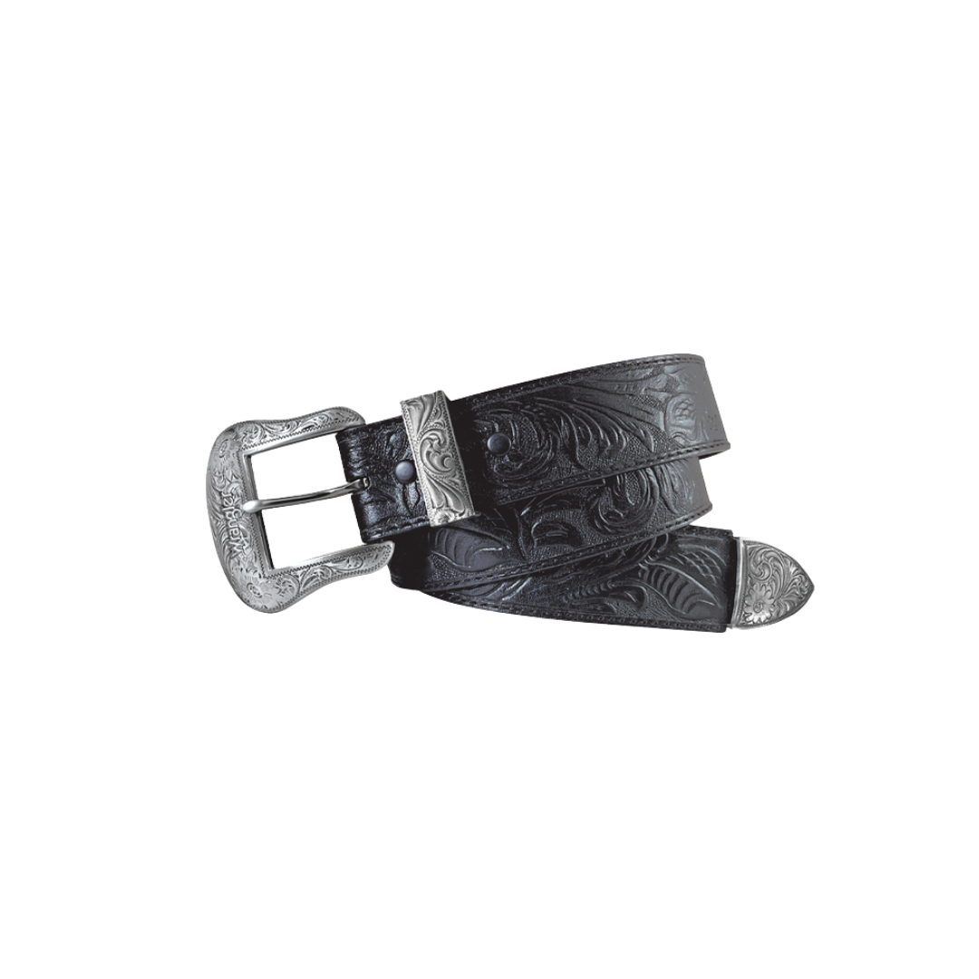 Wrangler Women's Floral Embossed Black Belt