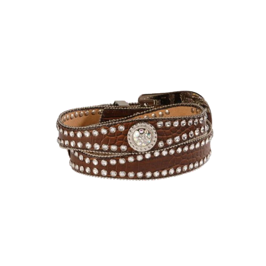 Blazing Roxx Women's Croc Print Leather Brown Belt