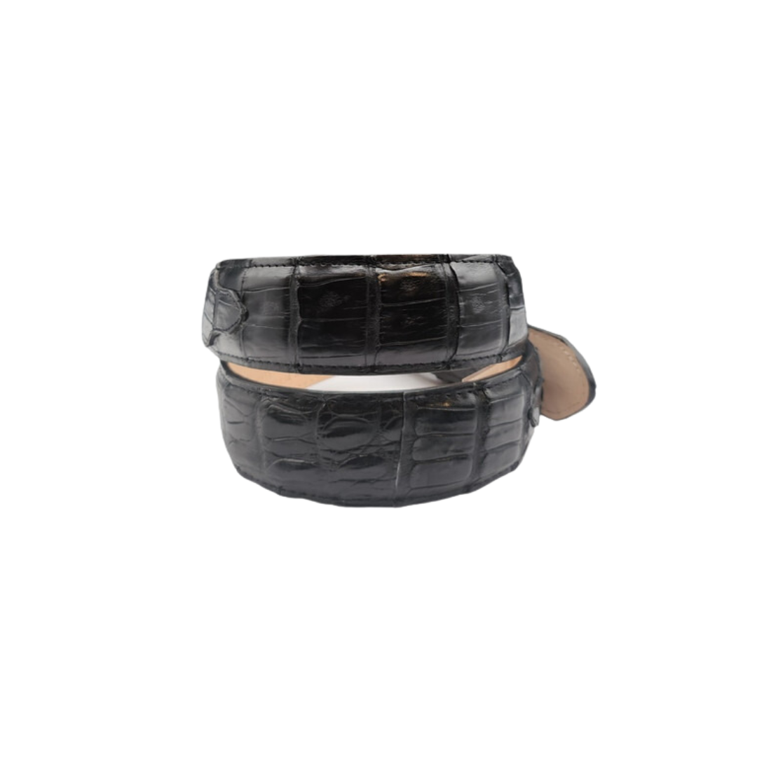 Gem Dandy Men's Stetson Caiman Leather Black Belt