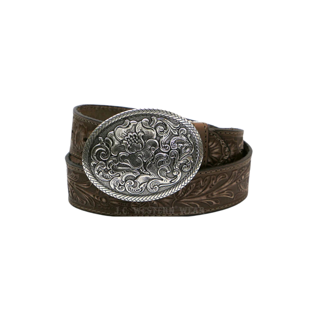 Nocona Women's Tooled Leather Brown Belt
