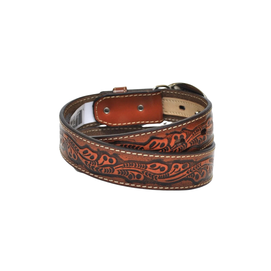 Nocona Youth Boy's Embossed Bullrider Brown Belt