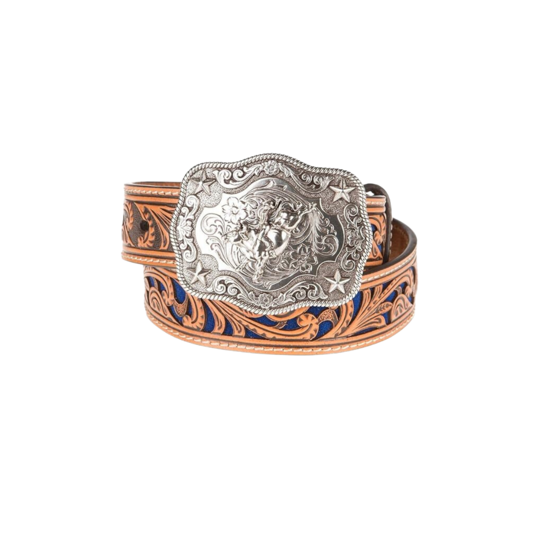 Nocona Youth Boy's Inlay Scroll Brown Belt