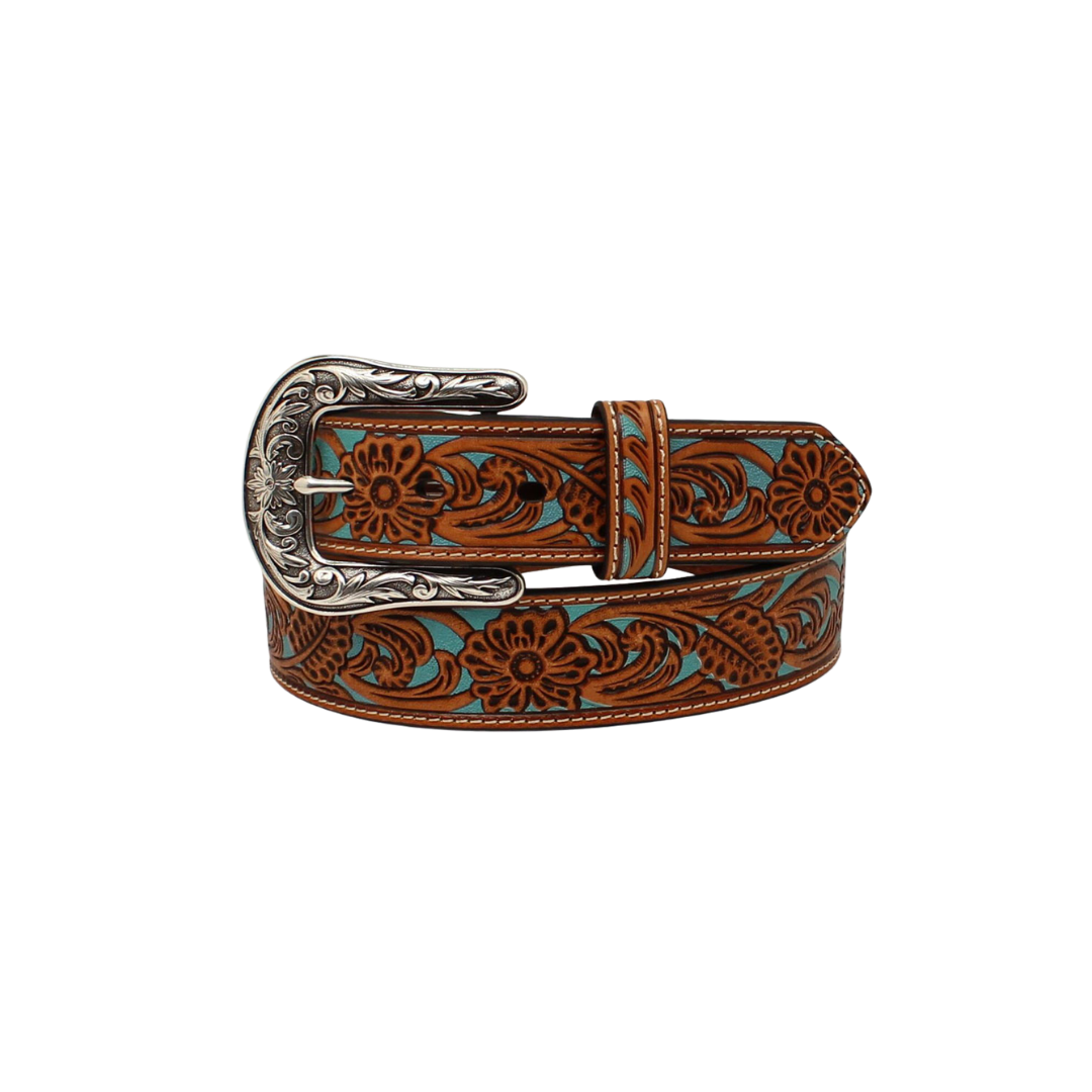 Ariat Women's Floral Overlay Turquoise Belt