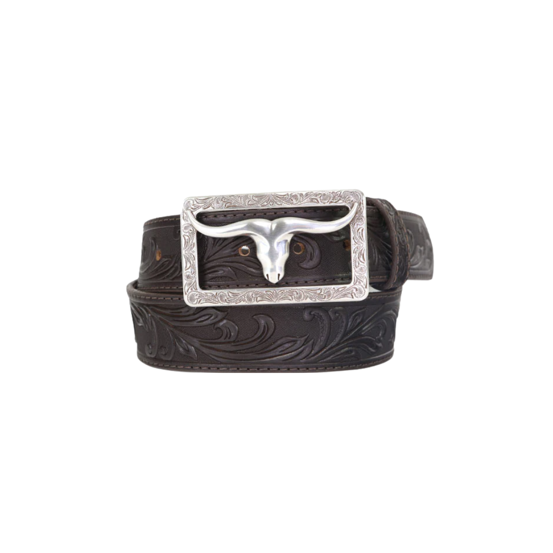 Tony Lama Men's Stockyard Tooled Black Belt