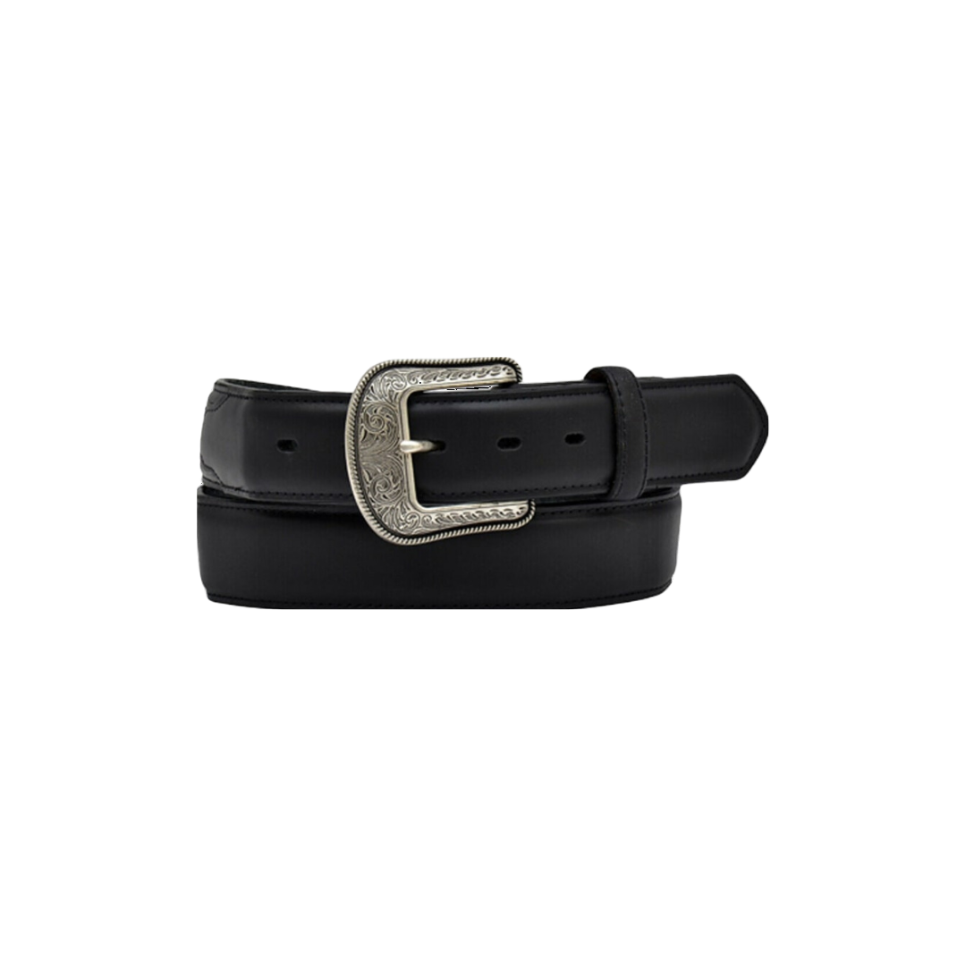 3D Men's Waxy Full Grain Leather Black Belt