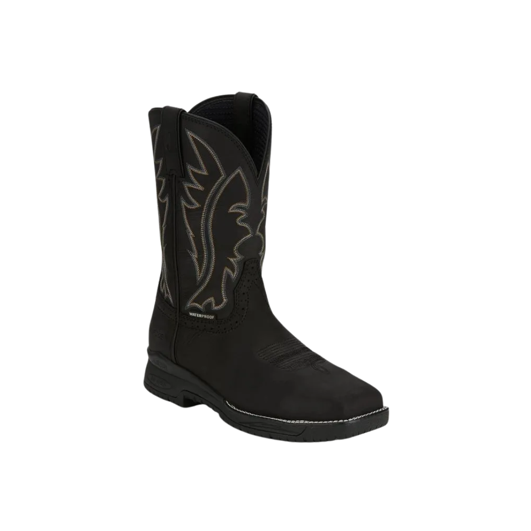 Justin Men's Waterproof Nano Commander Work Black Boots
