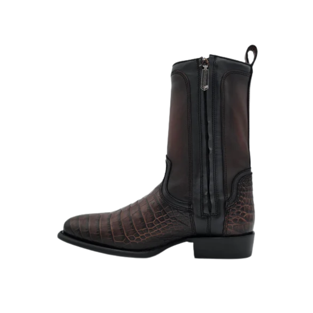Cuadra Men's Alligator Laser Chocolate Brown Boots