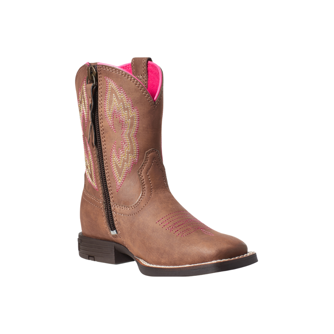 Ariat Toddler Girl's Dash Western Cowboy Brown Boots